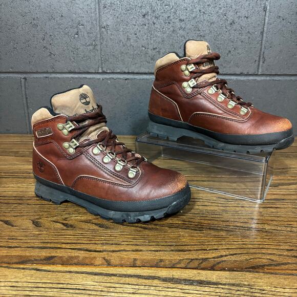 Timberland Women’s Leather Hiking Boots Brown Lace Up 95563 Size 8 Trail Outdoor - Picture 2 of 9